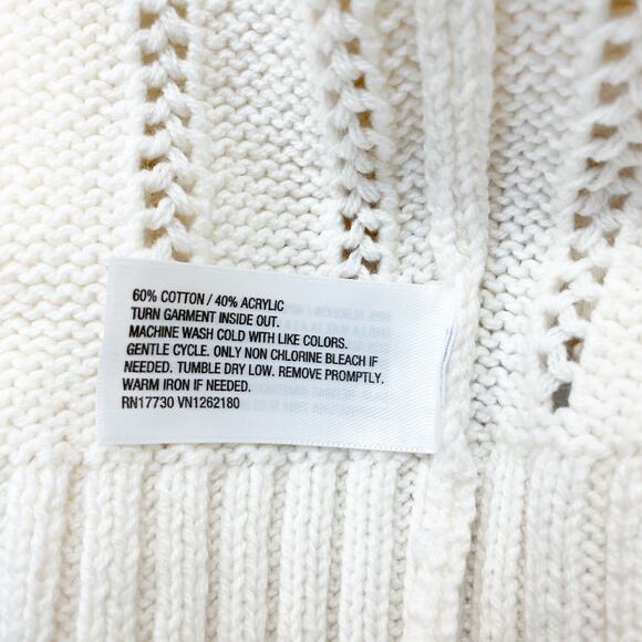 A New Day Women's Mock Turtle Neck Quarter Zip Pullover Sweater Cream Size Small - Picture 5 of 6